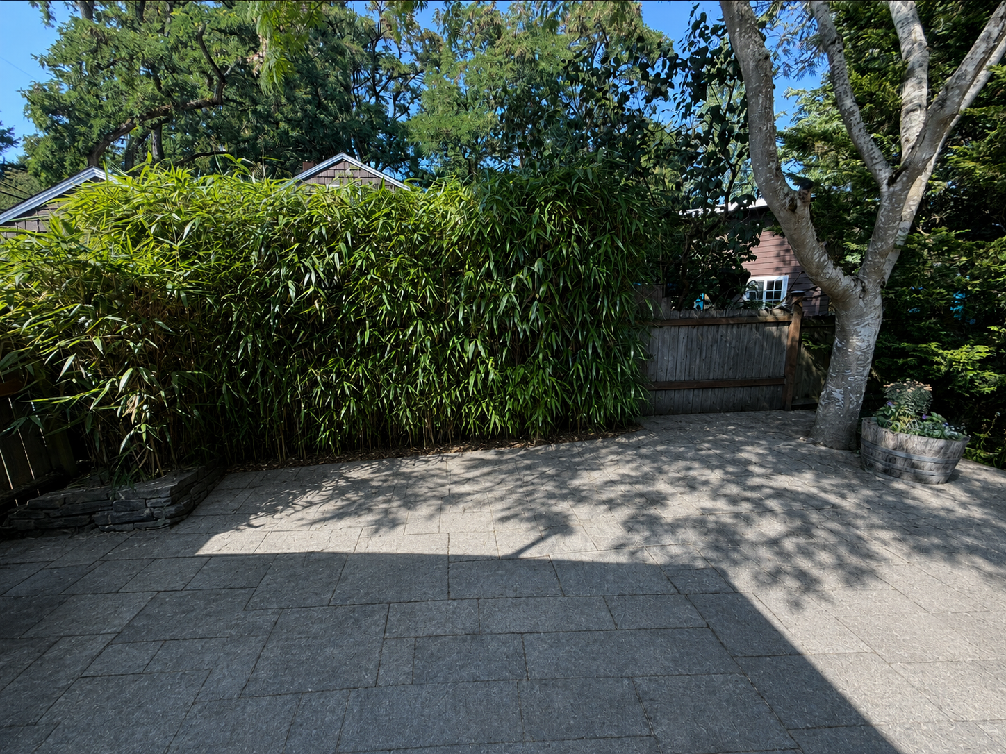 Clean, cleared paver patio after junk removal and hauling